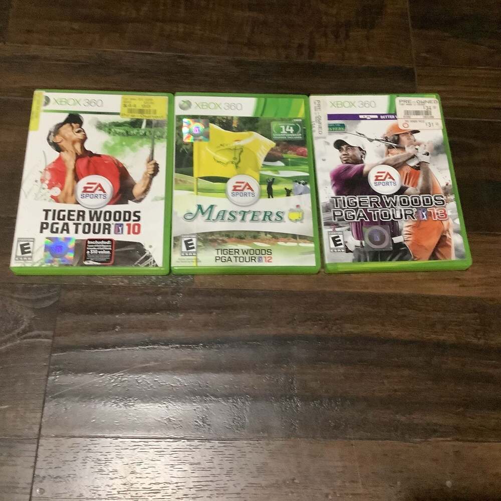 Lot: Tiger Woods PGA Tour 10,12 The Masters PGA Tour 13 for‎ Xbox 360
